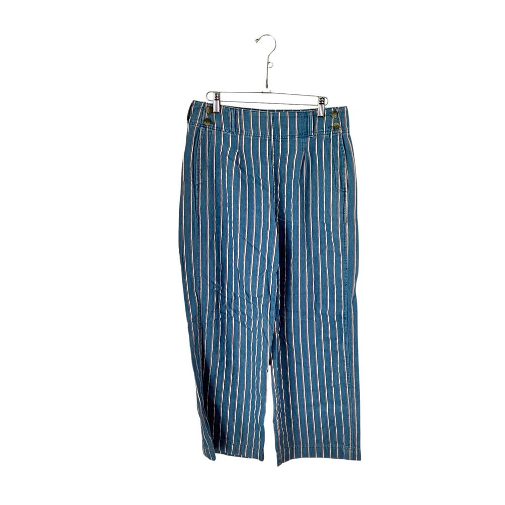American Eagle Long Blue Striped Pants: Y2K, Modern